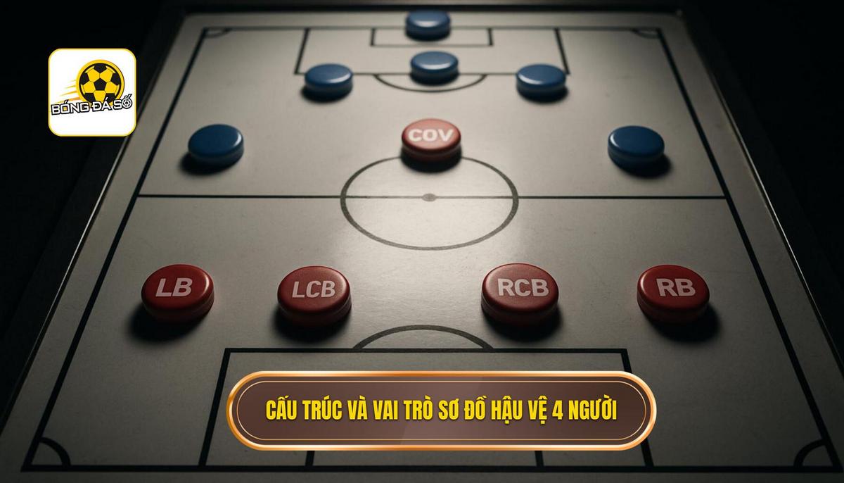 Cấu trúc cơ bản và vai trò của các vị trí trong sơ đồ hậu vệ 4 người