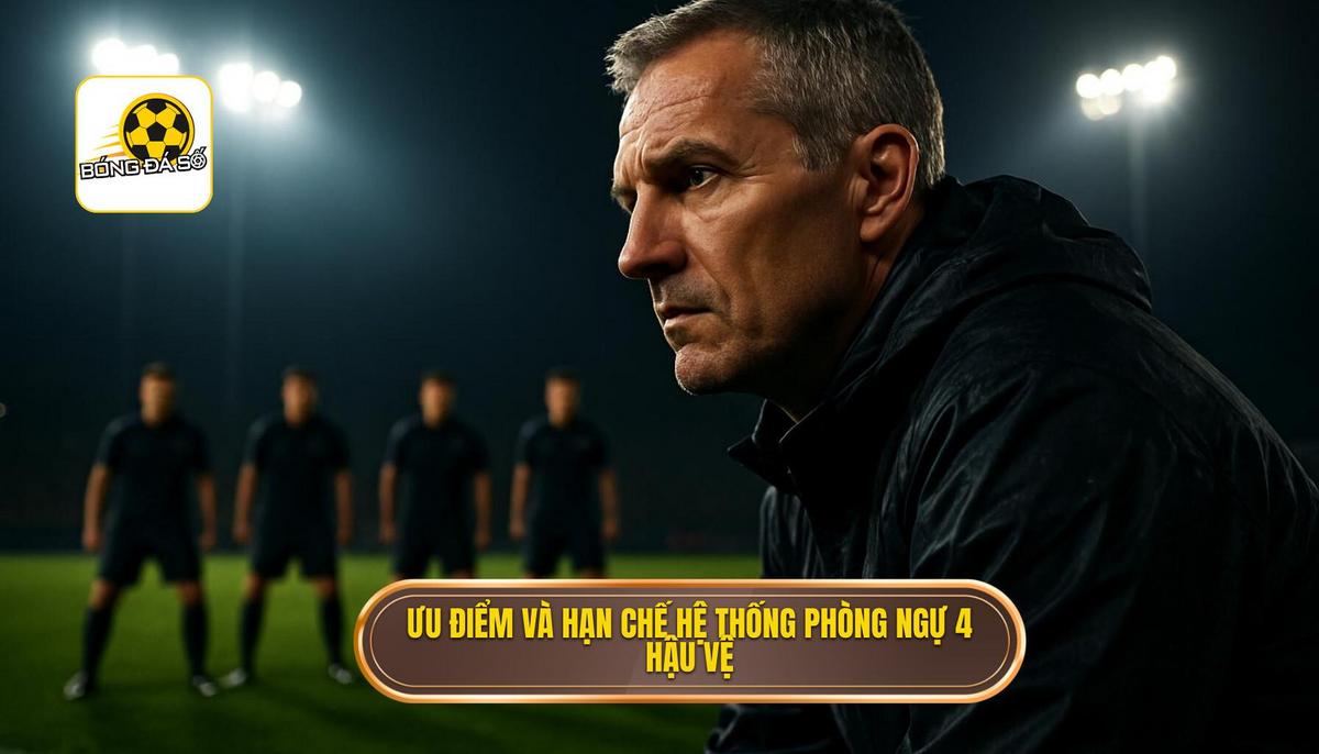 Phân tích ưu điểm và hạn chế của hệ thống phòng ngự 4 hậu vệ